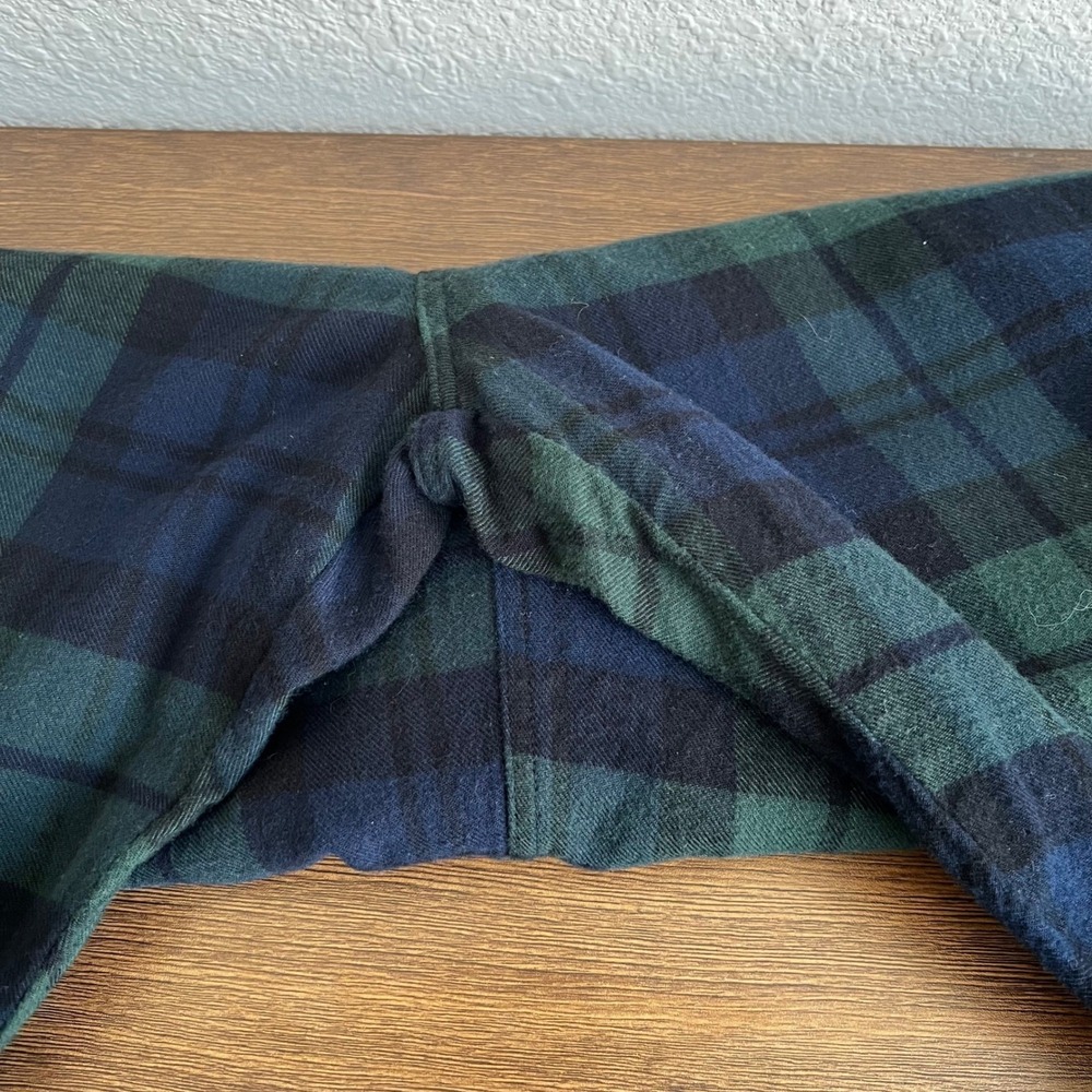 Polo Ralph Lauren Mens‎ Black Watch Plaid Flannel Pajama Pants Navy Green Large - Picture 13 of 15